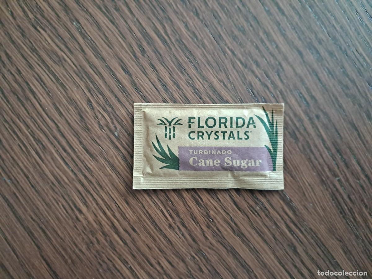 Sammlung von Zuckerbeuteln: sobre de az&uacute;car vac&iacute;o publicitario, Florida Crystals, az&uacute;car moreno, West Palm Beach, Estados Unidos