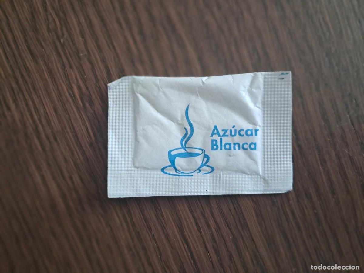 Sammlung von Zuckerbeuteln: sobre de az&uacute;car vac&iacute;o de publicidad, az&uacute;car blanca aro, Per&uacute;.