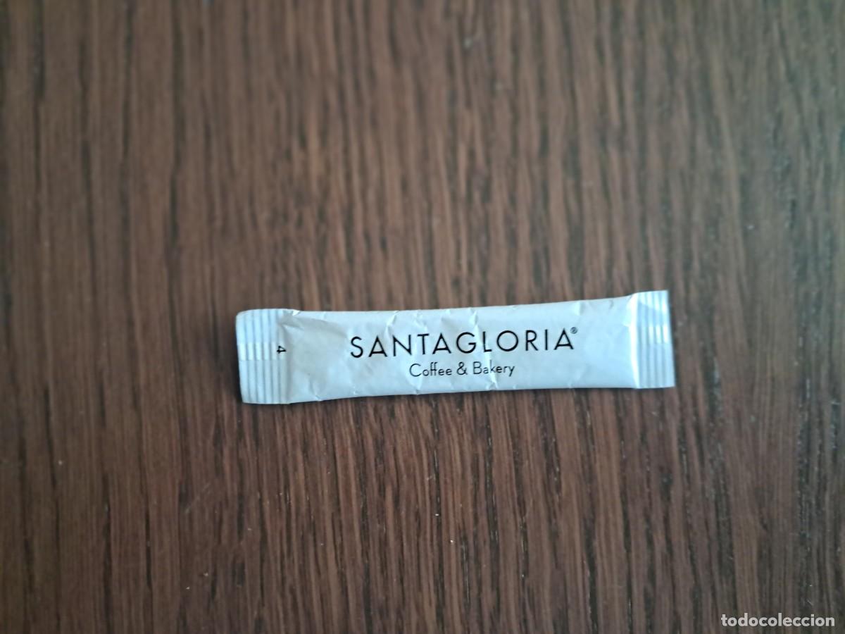 Sobres de az&uacute;car de colecci&oacute;n: sobre de az&uacute;car vac&iacute;o publicitario, cafeter&iacute;a Santa Gloria, Palma de Mallorca.