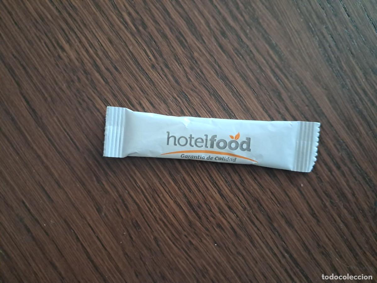 Sobres de az&uacute;car de colecci&oacute;n: sobre de az&uacute;car vac&iacute;o publicitario, hotel food.