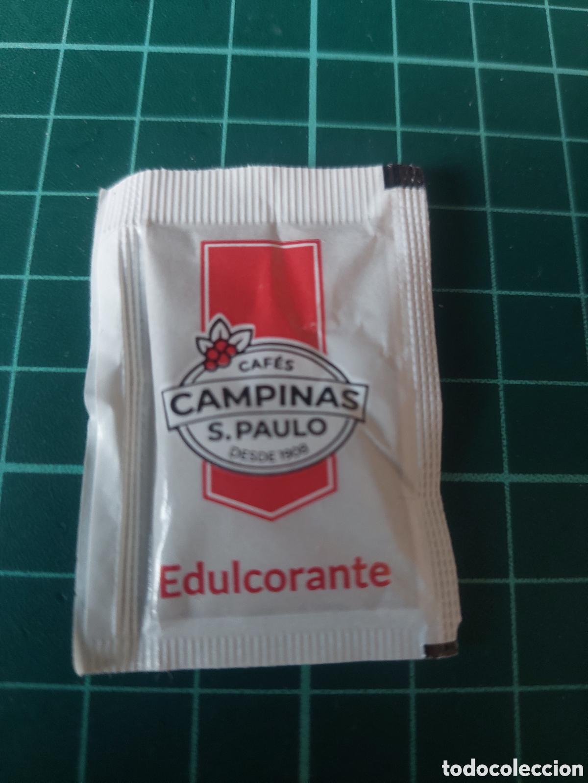 Sobres de az&uacute;car de colecci&oacute;n: CAFES CAMPINAS S.PAULO VIGO SACARINA LLENO