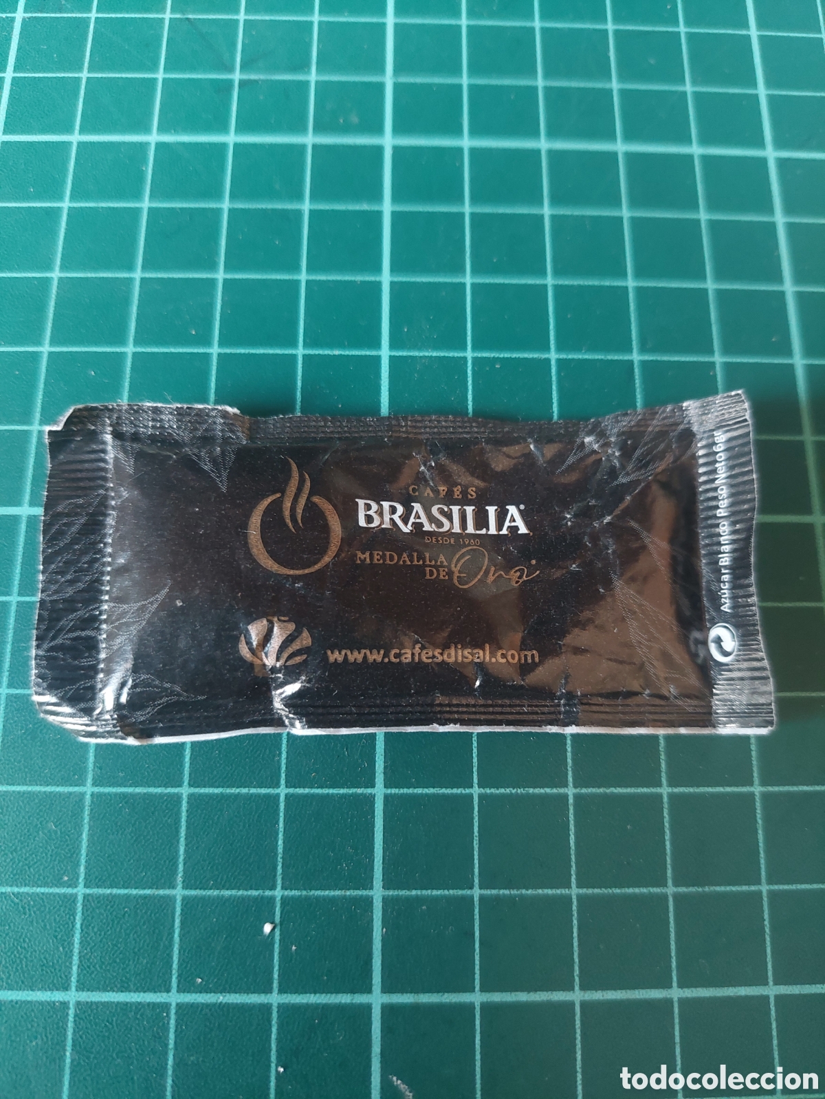 Sobres de az&uacute;car de colecci&oacute;n: BRASILIA AZ&Uacute;CARES LLENO MEDALLA ORO