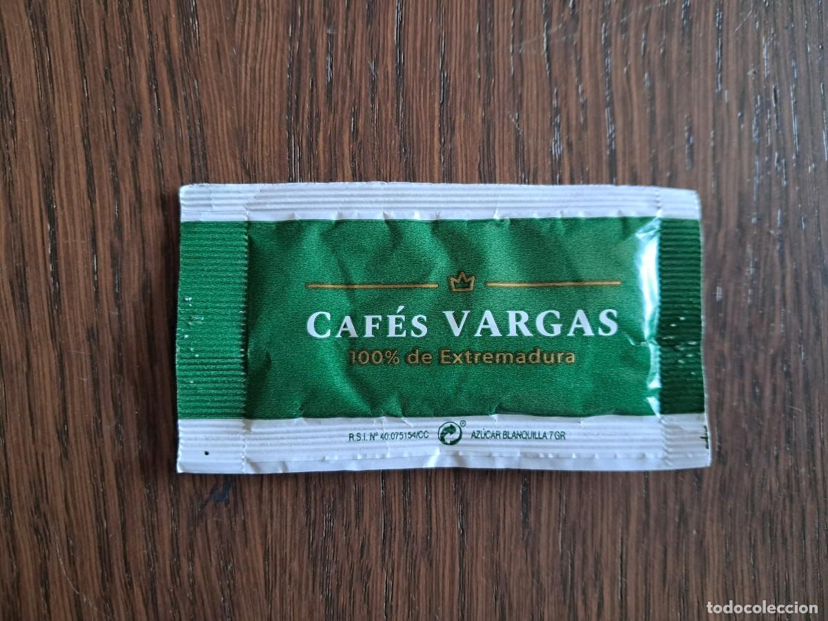 Sobres de az&uacute;car de colecci&oacute;n: sobre de az&uacute;car publicitario, caf&eacute;s Vargas, Extremadura.