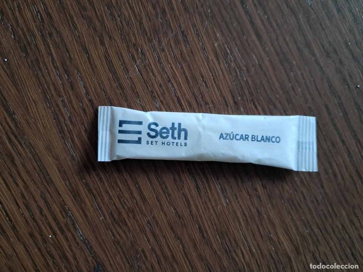 Sobres de az&uacute;car de colecci&oacute;n: sobre de az&uacute;car vac&iacute;o publicitario, Seth hoteles.