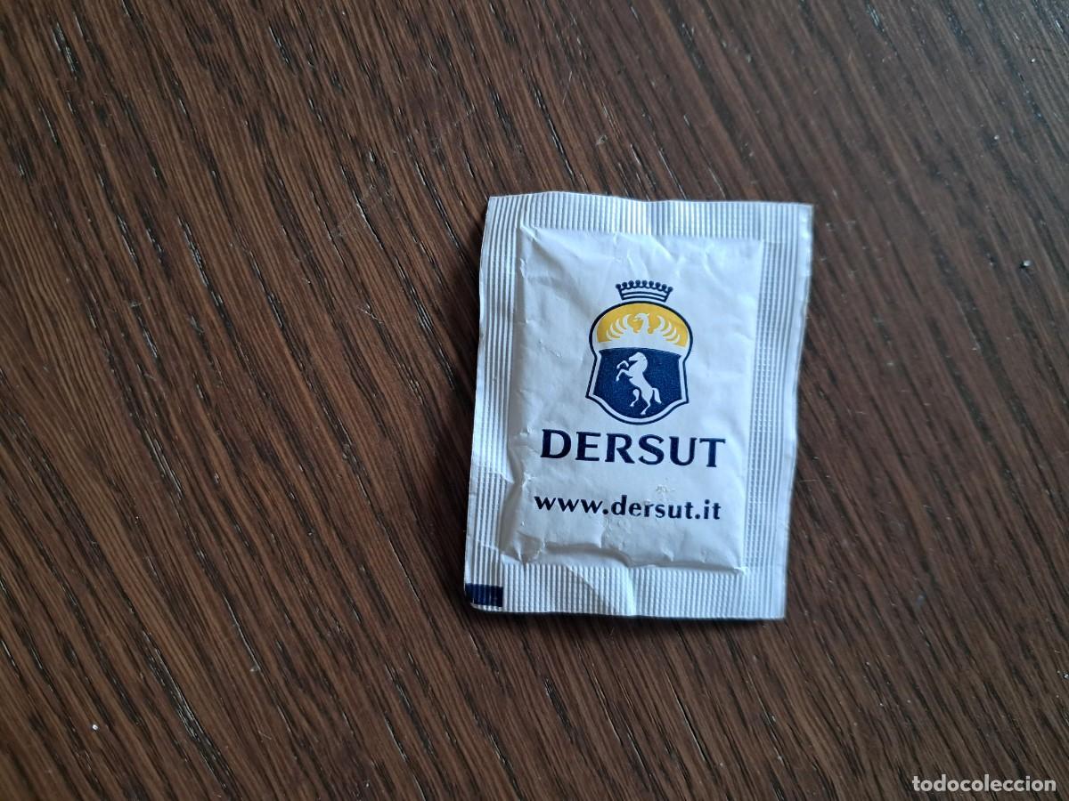 Sobres de az&uacute;car de colecci&oacute;n: sobre de az&uacute;car vac&iacute;o publicitario, Dersut, Italia.