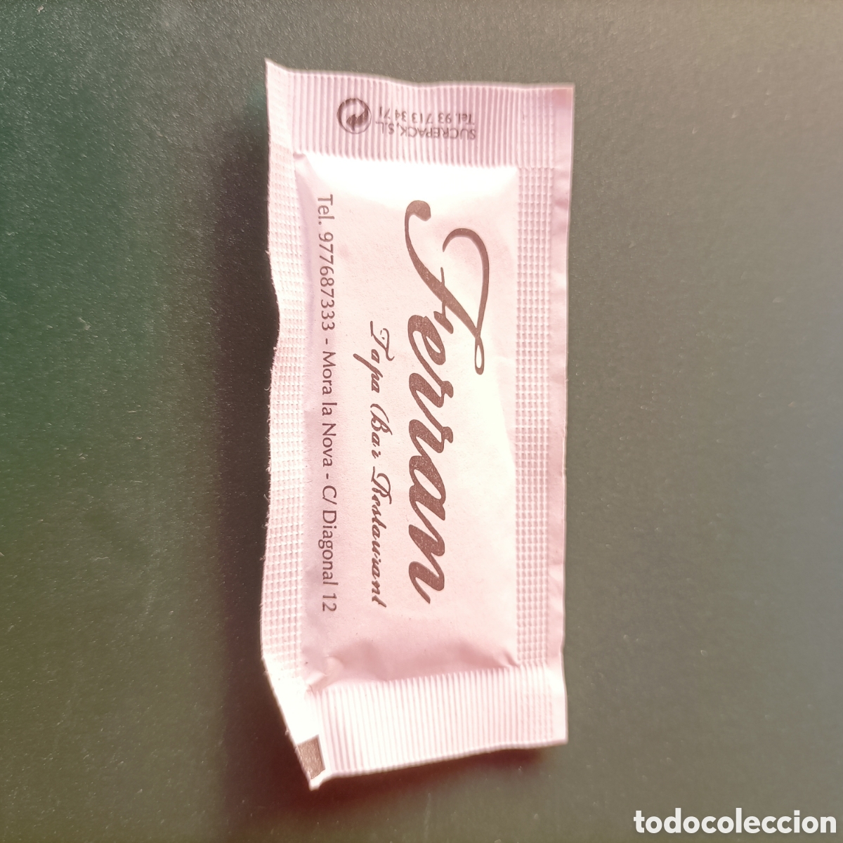 Sobres de az&uacute;car de colecci&oacute;n: SOBRE AZ&Uacute;CAR LLENO. FERRAN, TAPA BAR RESTAURANT. MORA LA NOVA