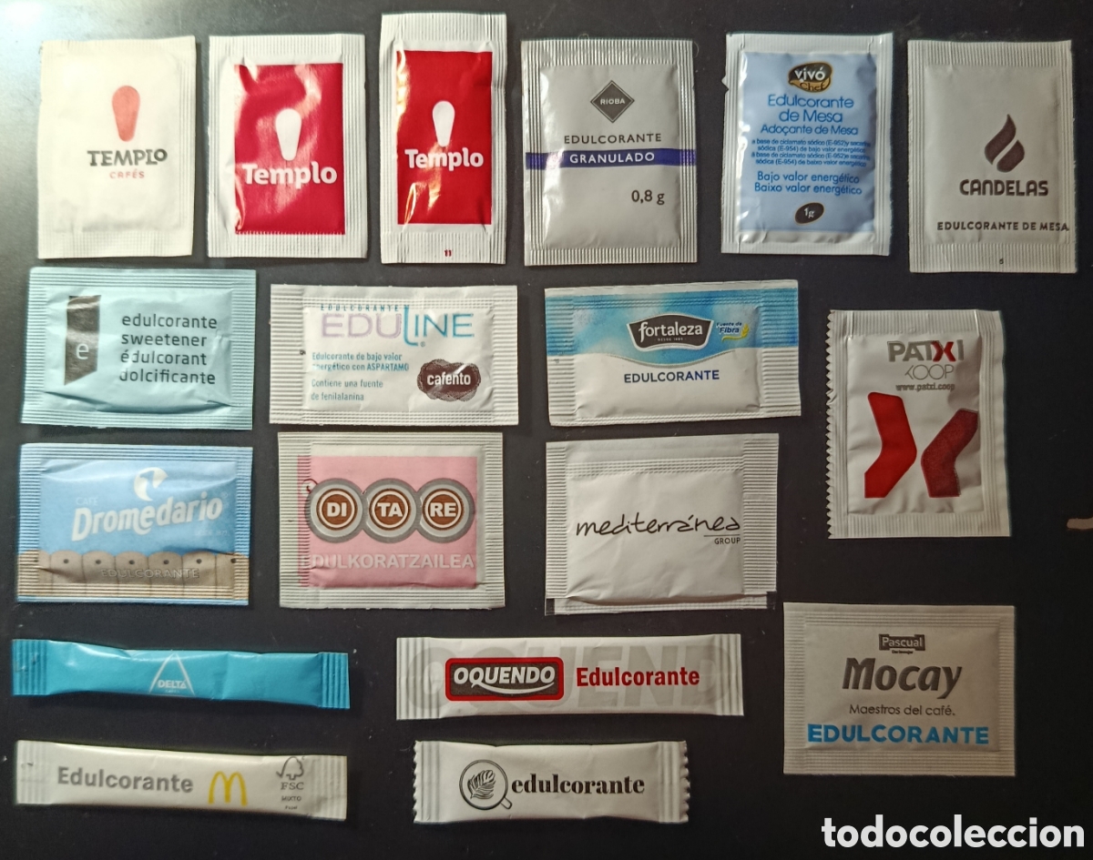 Sobres de az&uacute;car de colecci&oacute;n: LOTE SOBRES DE EDULCORANTE