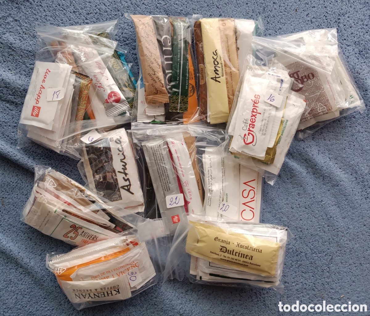 Sobres de az&uacute;car de colecci&oacute;n: 112 sobres az&uacute;car Llenos - Foto 1