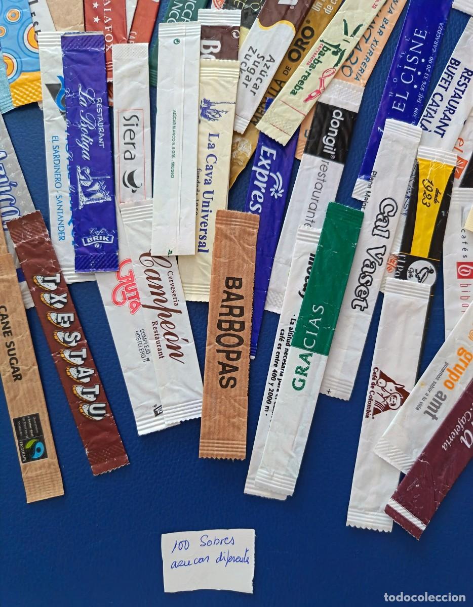 Sobres de az&uacute;car de colecci&oacute;n: 100 Sobres de azucar. Largos. Diferentes. - Foto 8