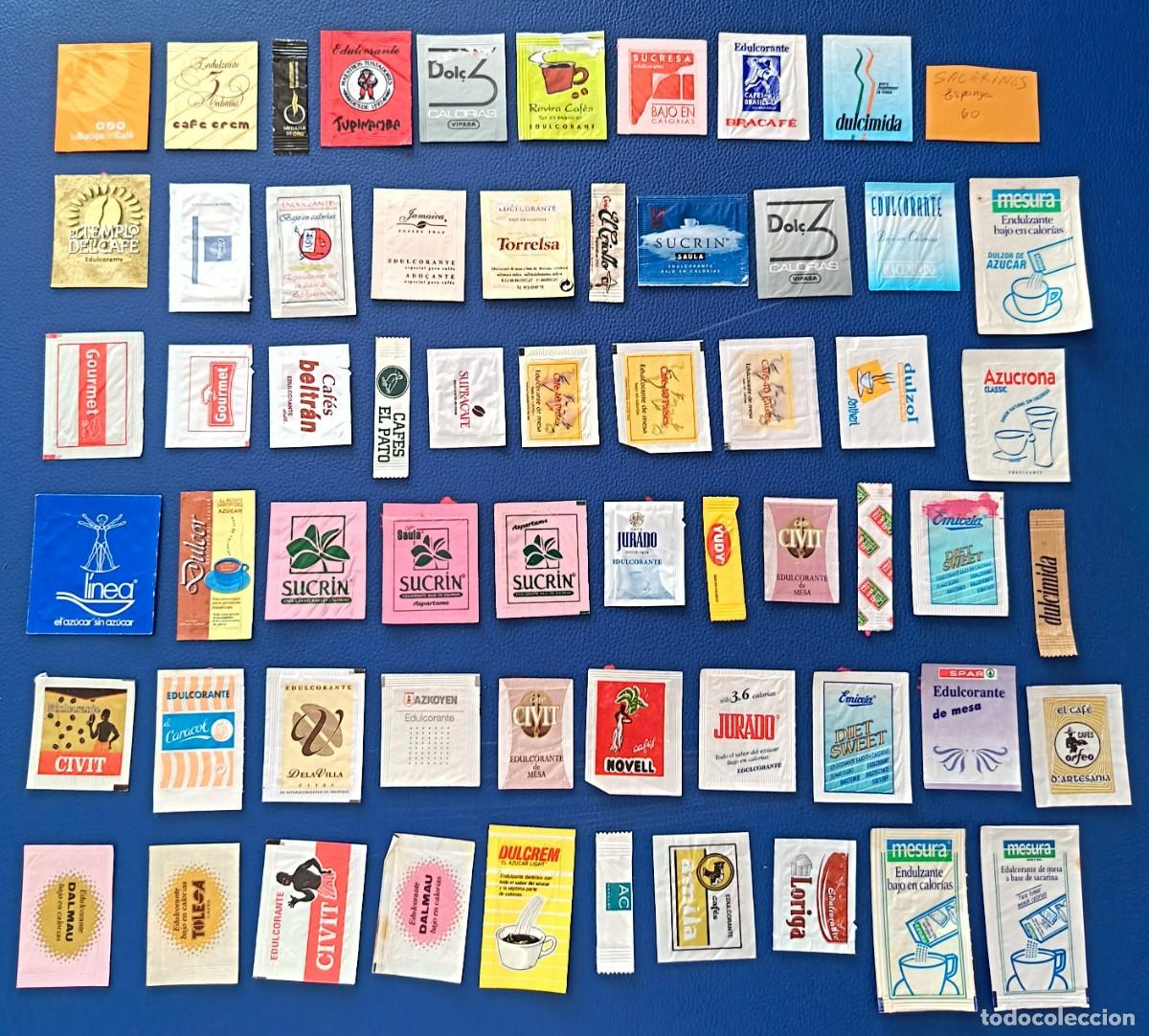 Sobres de az&uacute;car de colecci&oacute;n: 60 Sobres de sacarinas. Espa&ntilde;olas. Variadas. - Foto 9