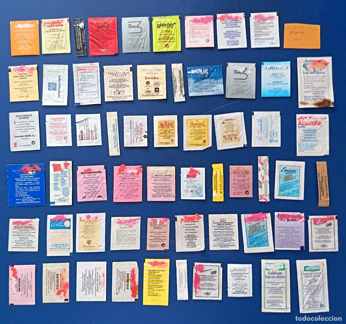 Sobres de az&uacute;car de colecci&oacute;n: 60 Sobres de sacarinas. Espa&ntilde;olas. Variadas. - Foto 10