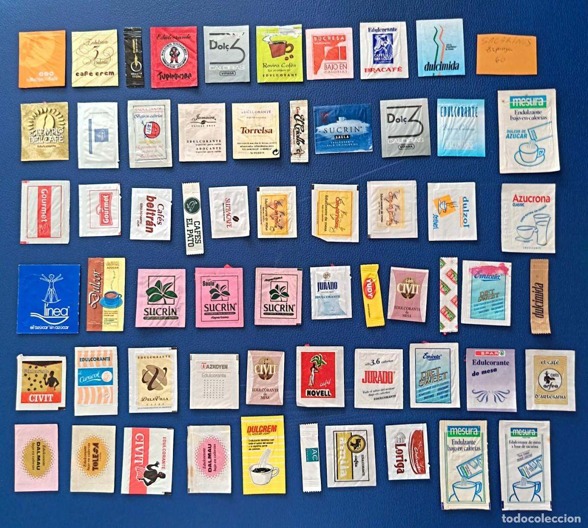Sobres de az&uacute;car de colecci&oacute;n: 60 Sobres de sacarinas. Espa&ntilde;olas. Variadas. - Foto 11