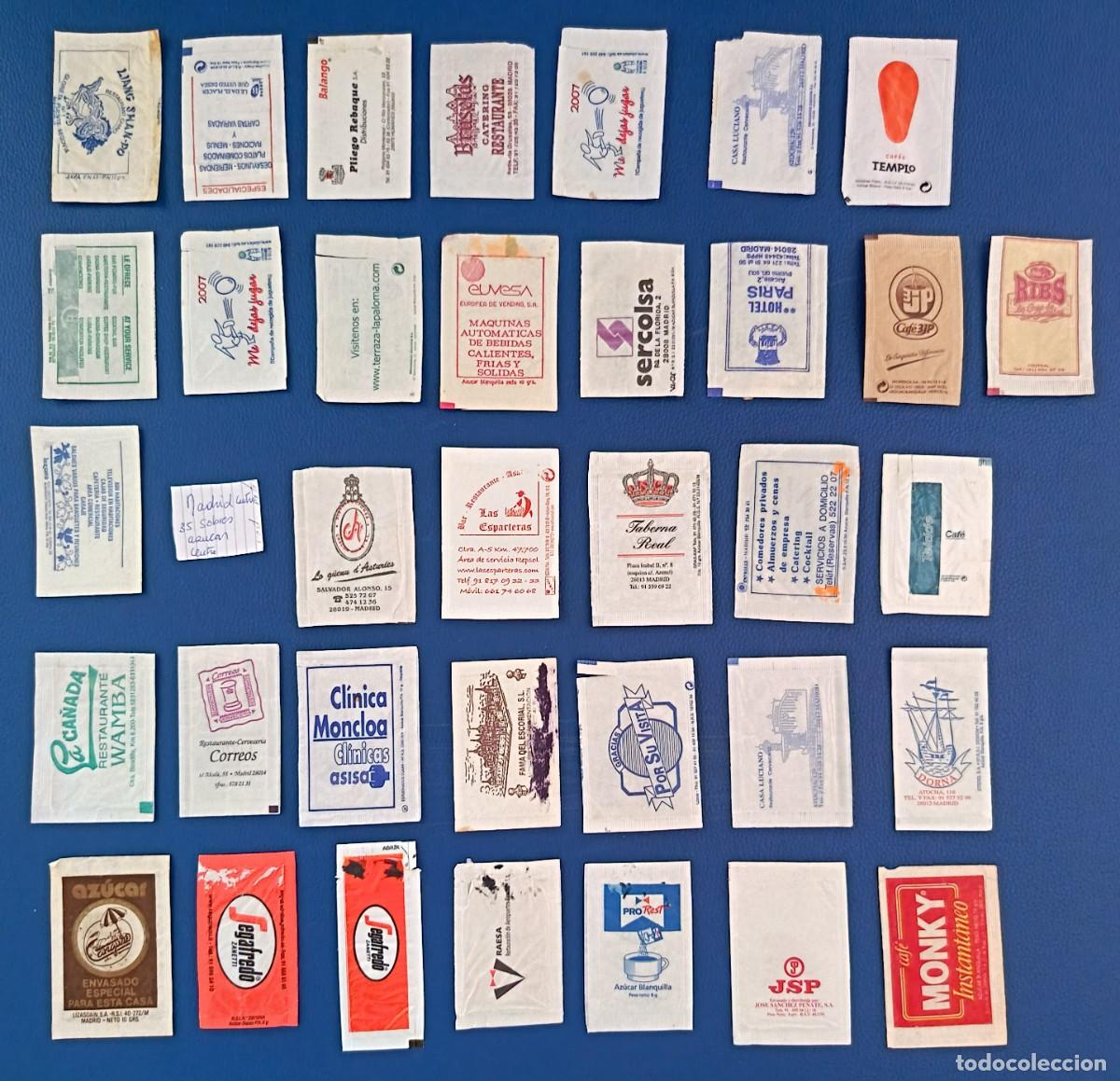 Sobres de az&uacute;car de colecci&oacute;n: 35 Sobres de azucar. Madrid centro.