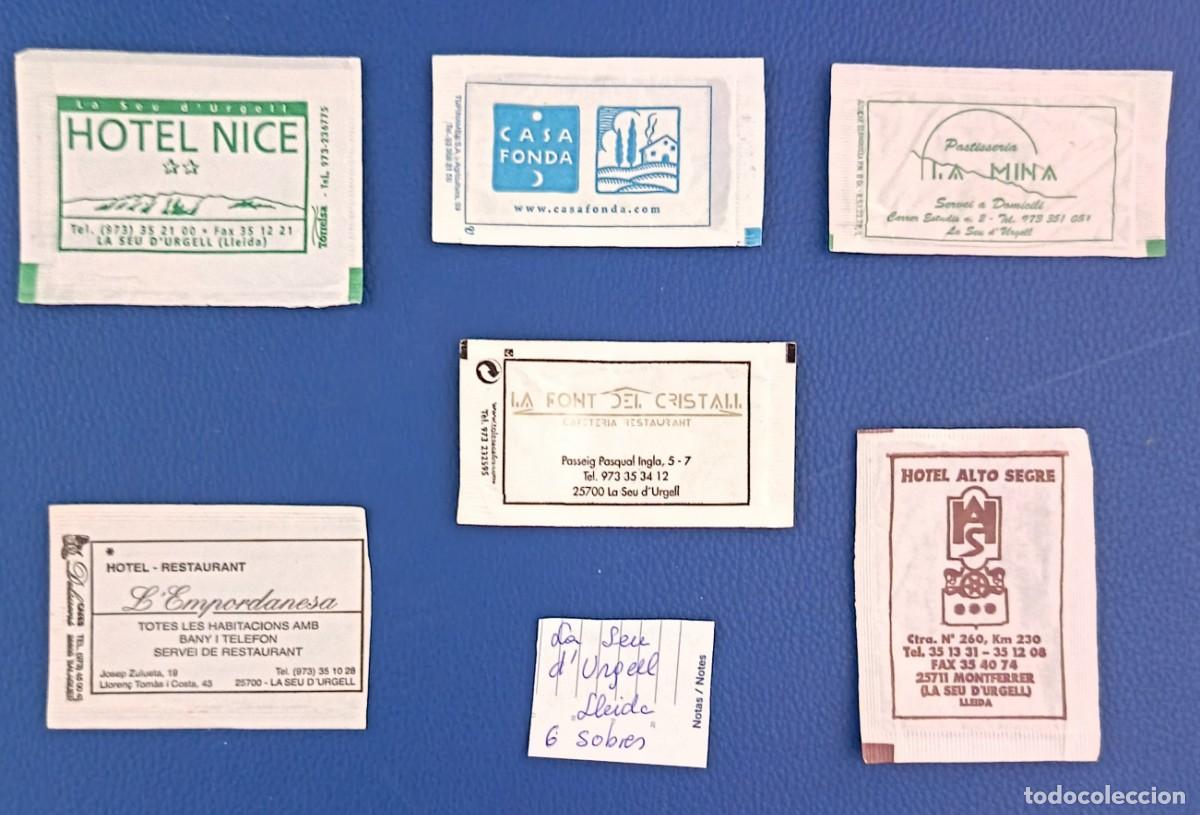 Collection sugar packets: 6 Sobres de azucar. La Seu D'Urgell. Lleida.