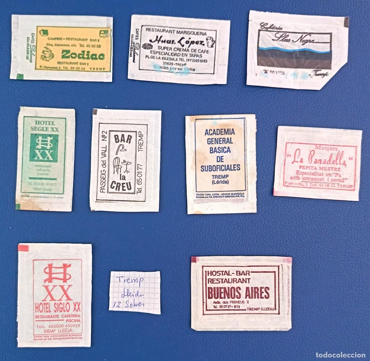 Sobres de az&uacute;car de colecci&oacute;n: 12 Sobres de azucar. Tremp. Lleida. 1 Abierto como un libro.