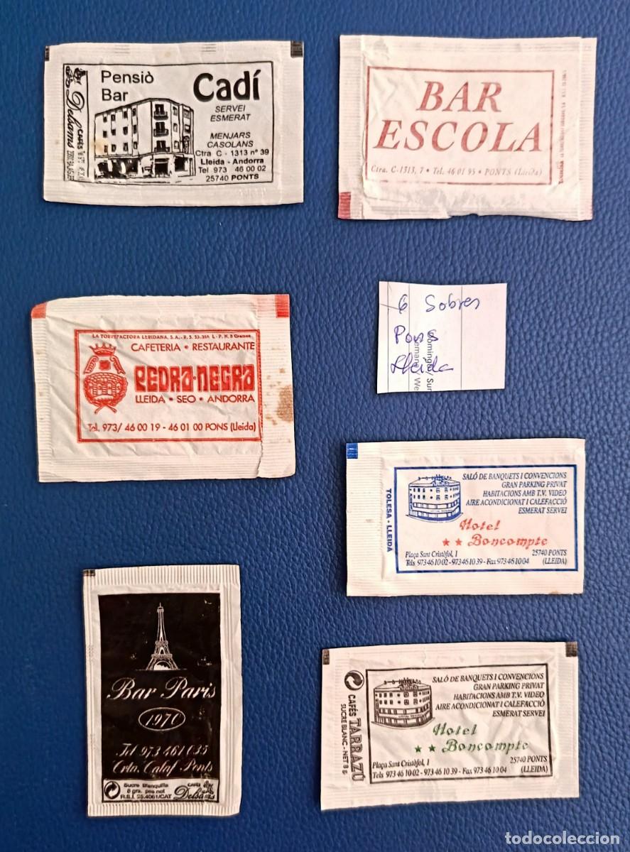 Sobres de az&uacute;car de colecci&oacute;n: 6 Sobre de azucar. Pons. Lleida.