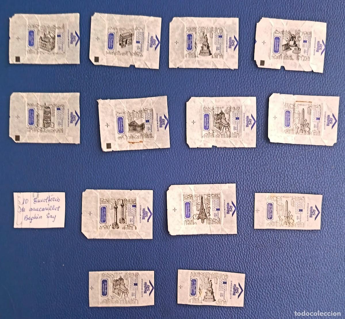 Sobres de az&uacute;car de colecci&oacute;n: 10 Envoltorios de azucarillos. Beghin Say. Monumentos.