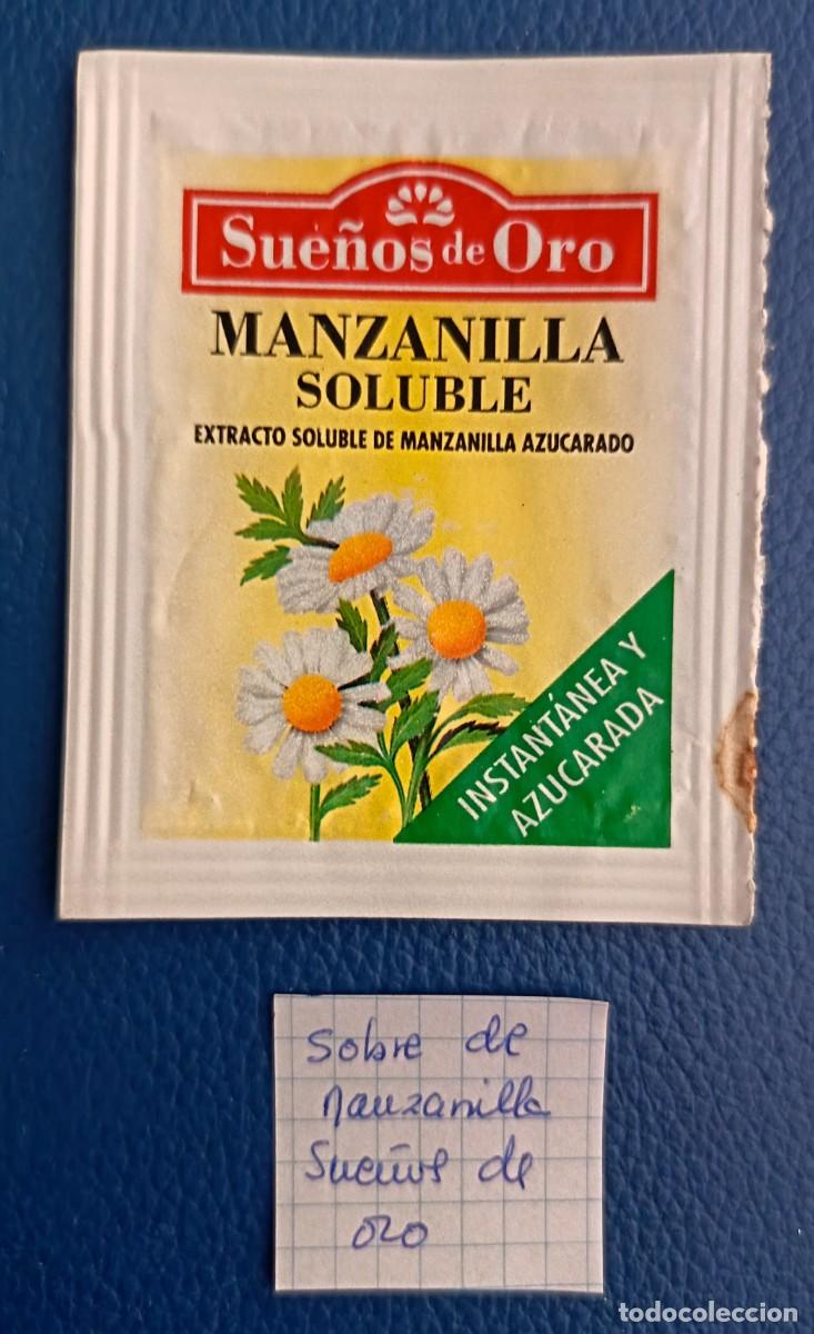 Sobres de az&uacute;car de colecci&oacute;n: Sobre de Manzanilla. Sue&ntilde;os de oro.