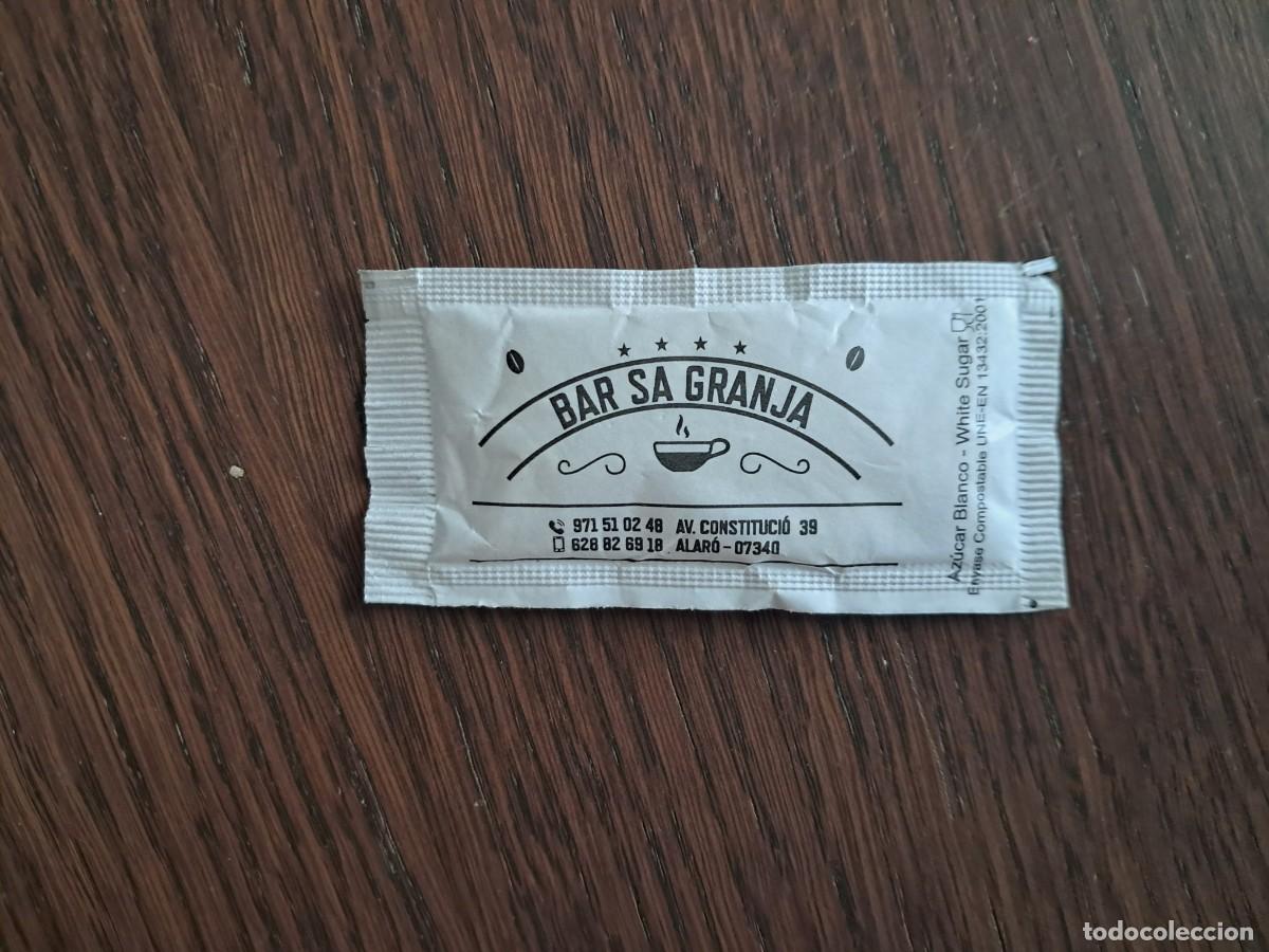 Sobres de az&uacute;car de colecci&oacute;n: sobre de az&uacute;car vac&iacute;o publicitario, bar sa granja, Alar&oacute;. Mallorca.