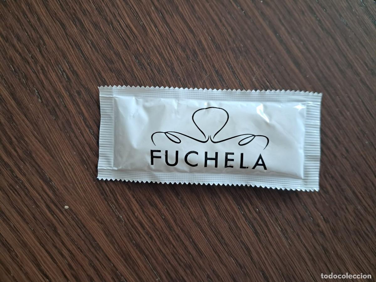 Sammlung von Zuckerbeuteln: sobre de az&uacute;car vac&iacute;o publicitario, pulper&iacute;a Fuchela, Galicia.