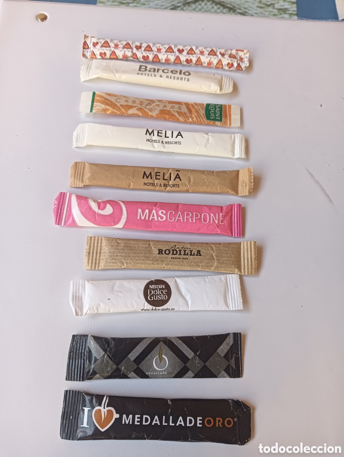 Sobres de az&uacute;car de colecci&oacute;n: 10 sobres az&uacute;car llenos