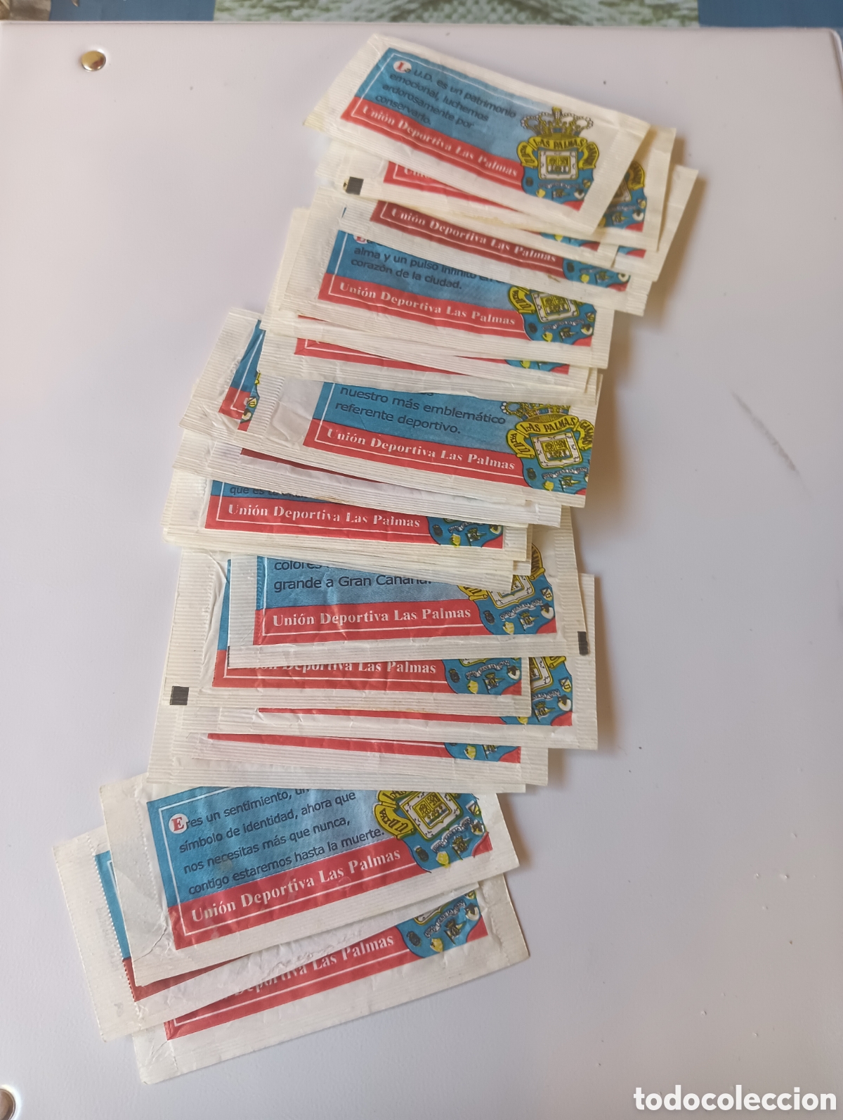 Sobres de az&uacute;car de colecci&oacute;n: 27 sobres az&uacute;car vac&iacute;os 9 gr uni&oacute;n deportiva las palmas,caf&eacute; ortega