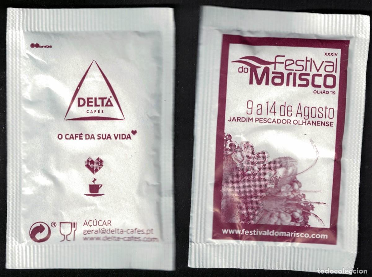 Sobres de az&uacute;car de colecci&oacute;n: Portugal Sachet Sucre Sugar Delta Festival do Marisco Fruits de Mer Olh&atilde;o Ao&ucirc;t 2019