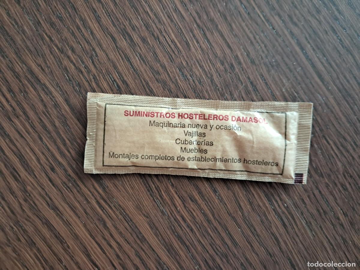 Sobres de az&uacute;car de colecci&oacute;n: sobre de az&uacute;car publicitario, suministros hosteleros Damasol, caf&eacute;s damasol, Elche.