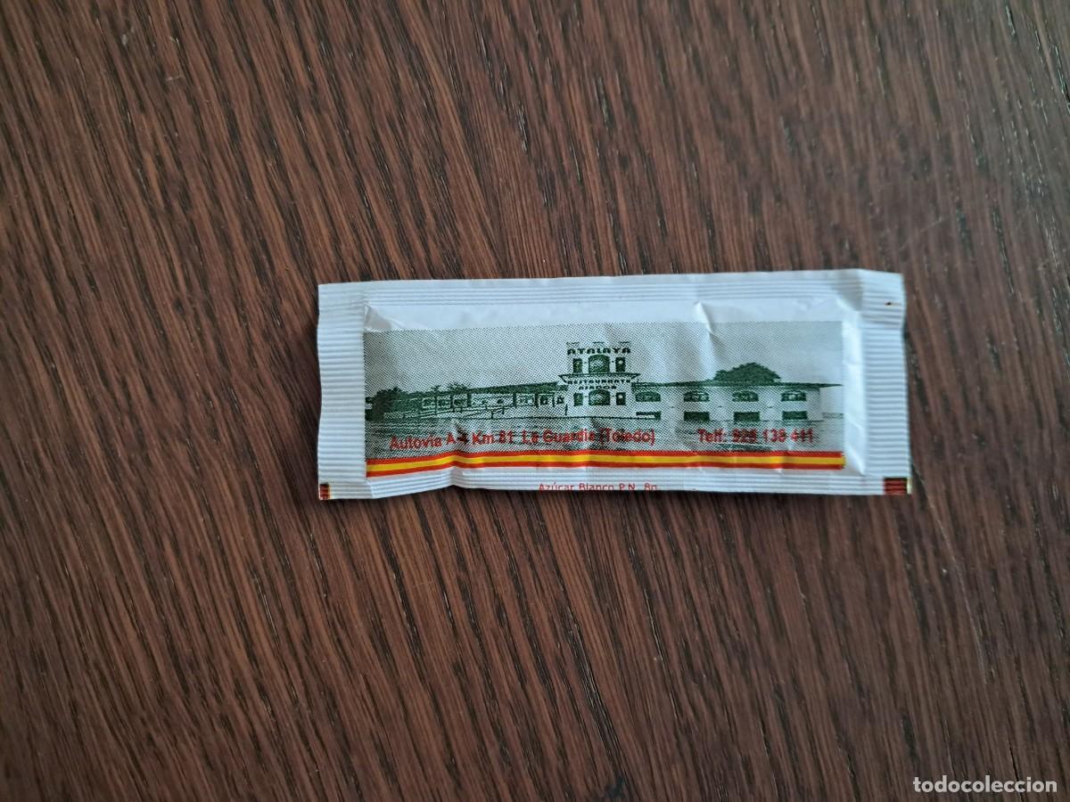 Sachets de sucre de collection: sobre de az&uacute;car publicitario, restaurante asador Atalaya, caf&eacute;s Hispano. autovia,La Guardia, Toledo.