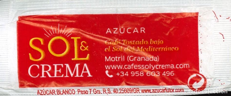 Sobres de az&uacute;car de colecci&oacute;n: SOBRE DE AZUCAR - VACIO - ALARGADO - CAFE - SOL & CREMA