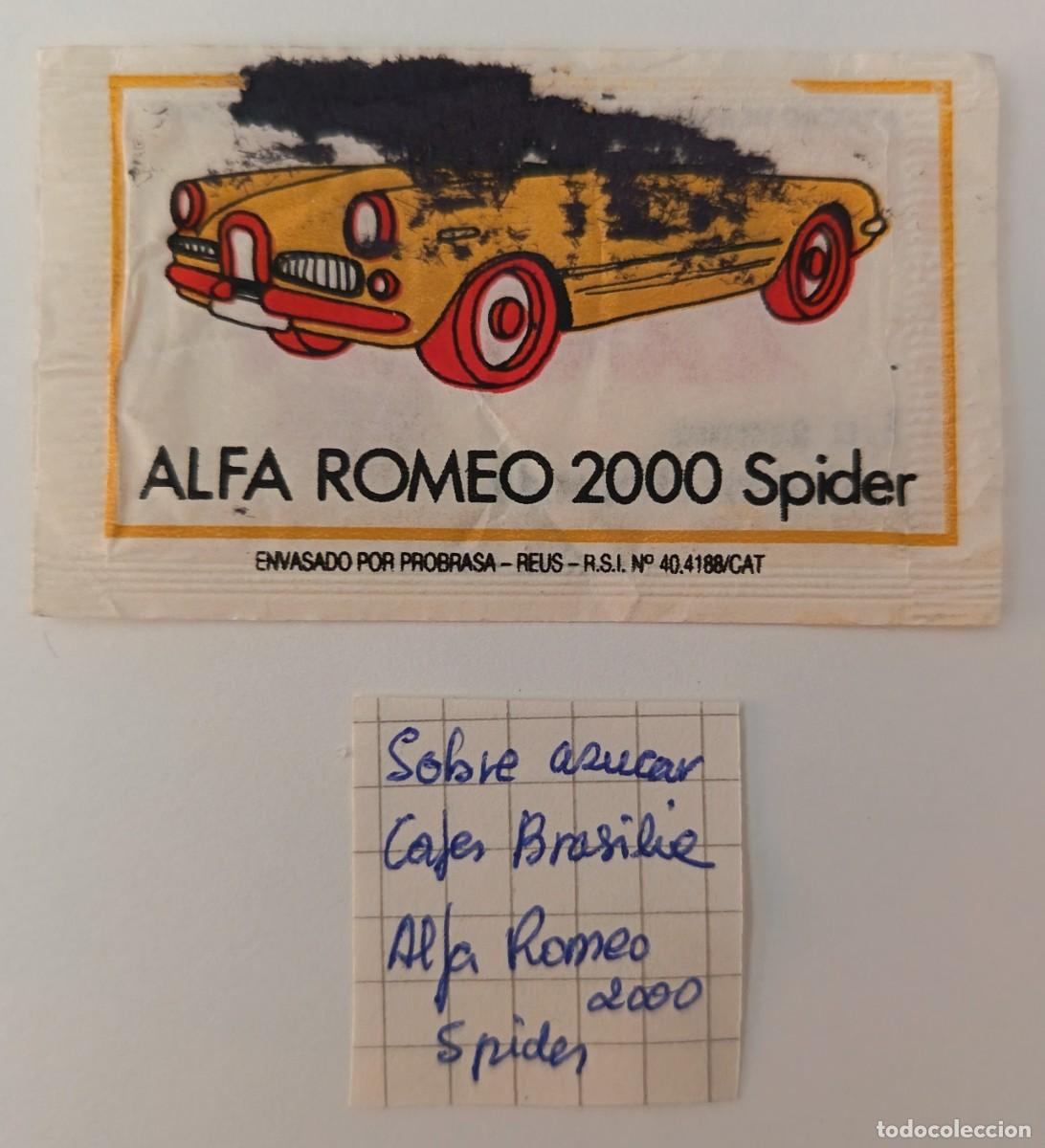 Sobres de az&uacute;car de colecci&oacute;n: Sobre de azucar. Cafe Brasilia. Alfa Romeo 2000 Spider.