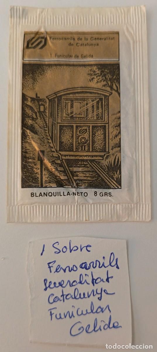 Sobres de az&uacute;car de colecci&oacute;n: Sobre de azucar. Saula. Ferrocarrils de la Generalitat de Catalunya. Funicular de Gelida.