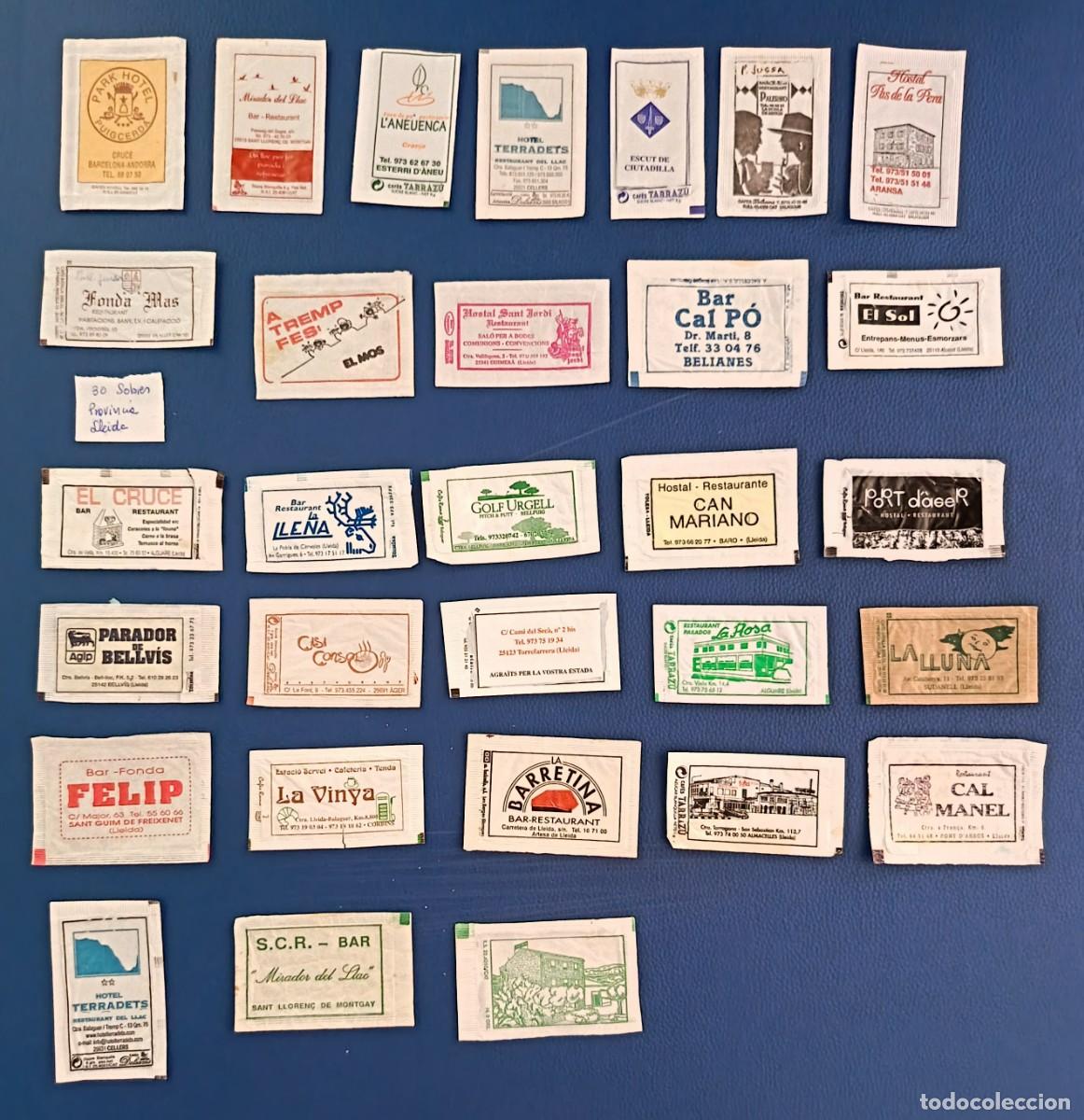 Sobres de az&uacute;car de colecci&oacute;n: 30 Sobres de azucar. Provincia de Lerida. 3 Abiertos como un libro.