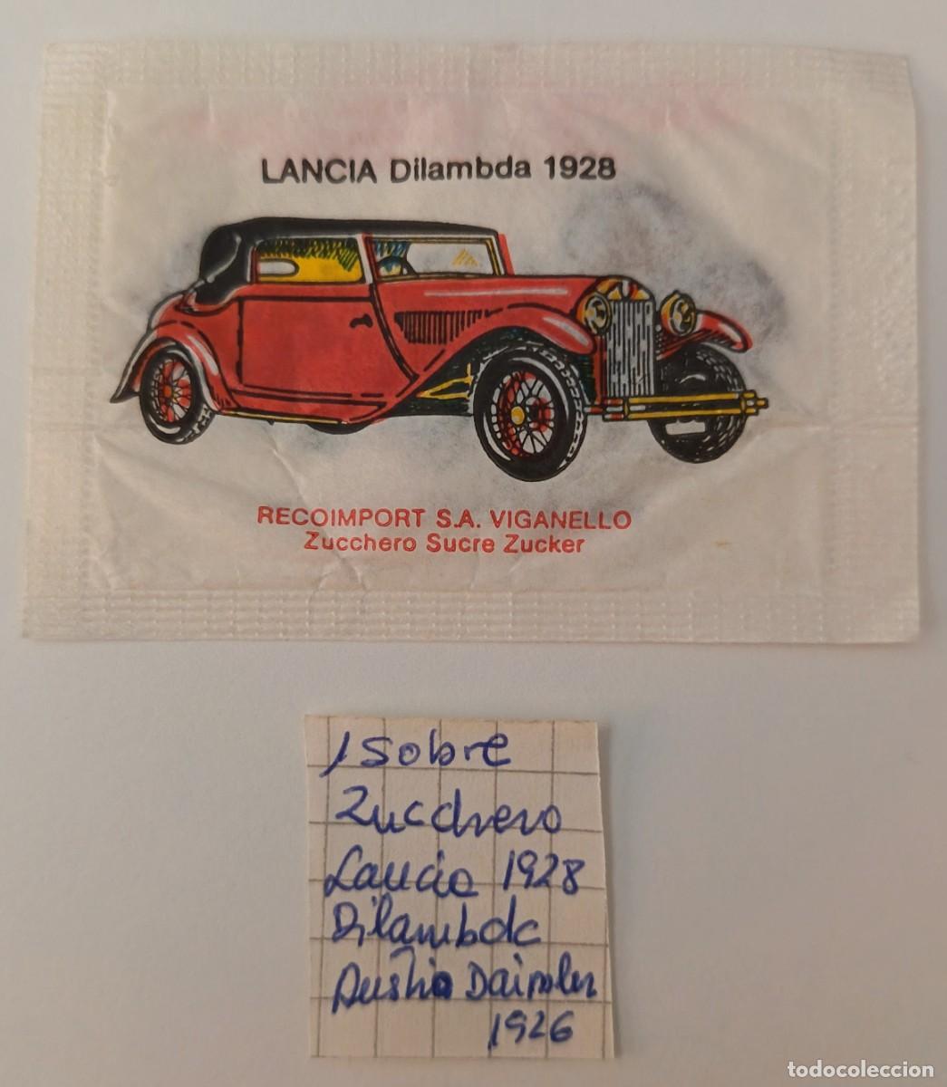 Sobres de az&uacute;car de colecci&oacute;n: Sobre de azucar. Zucchero, Sucre, Zucker. Lancia Dilambda 1928 y austro - Daimbler. 1926.
