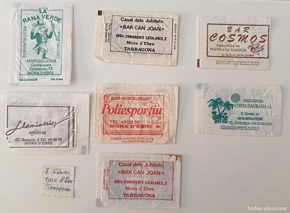 Sobres de az&uacute;car de colecci&oacute;n: 7 Sobres de azucar. Mora d' Ebre. Tarragona.