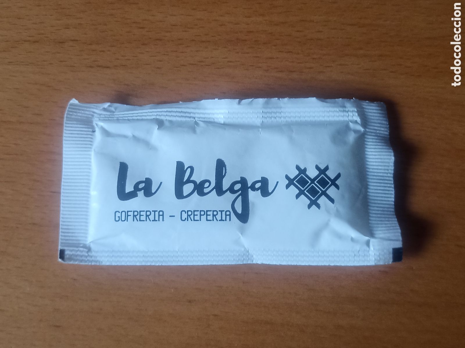Sobres de az&uacute;car de colecci&oacute;n: 1 Azucarillo lleno - La Belga Gofrer&iacute;a Cafeter&iacute;a - Pedido m&iacute;nimo 3 &euro;