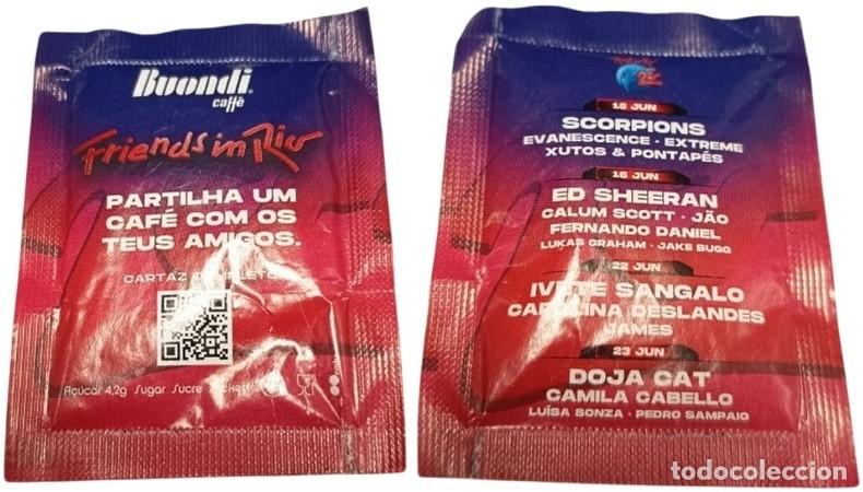 Sobres de az&uacute;car de colecci&oacute;n: Portugal Sachet Sucre Sugar Festival Friends in Rio Scorpions Ed Sheeran RP814