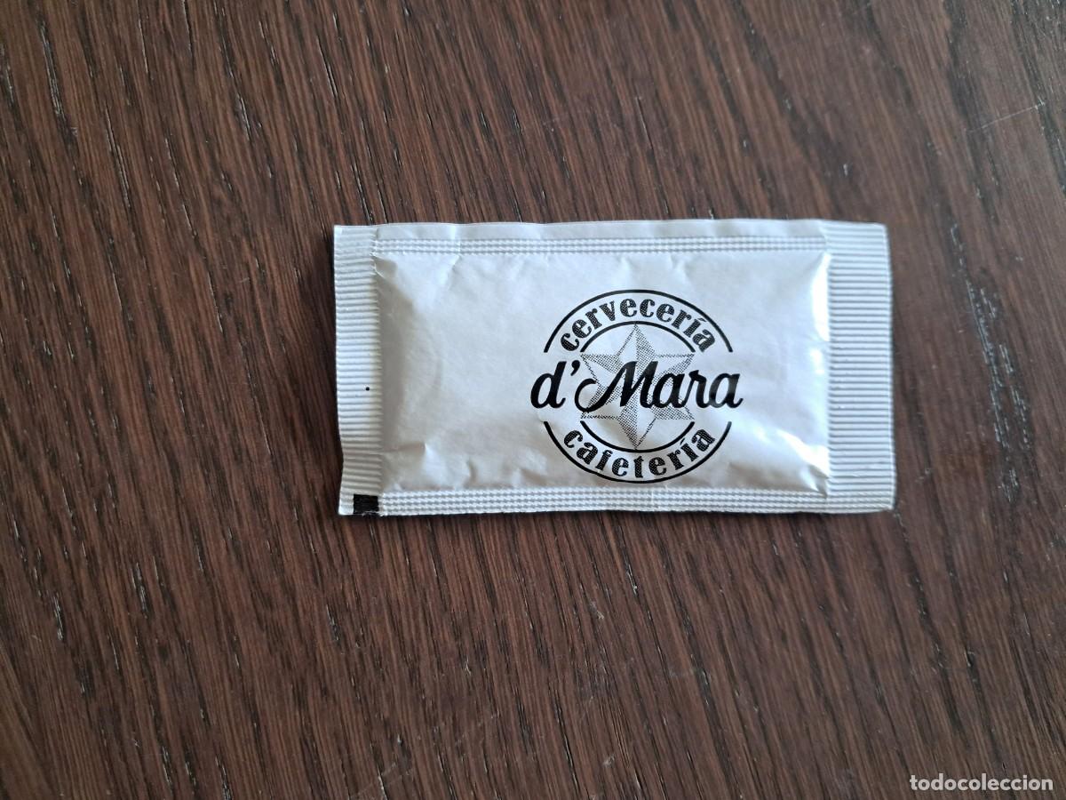 Sachets de sucre de collection: sobre de az&uacute;car vac&iacute;o publicitario, cafeter&iacute;a cervecer&iacute;a D'Mara, Santa Comba. Galicia.