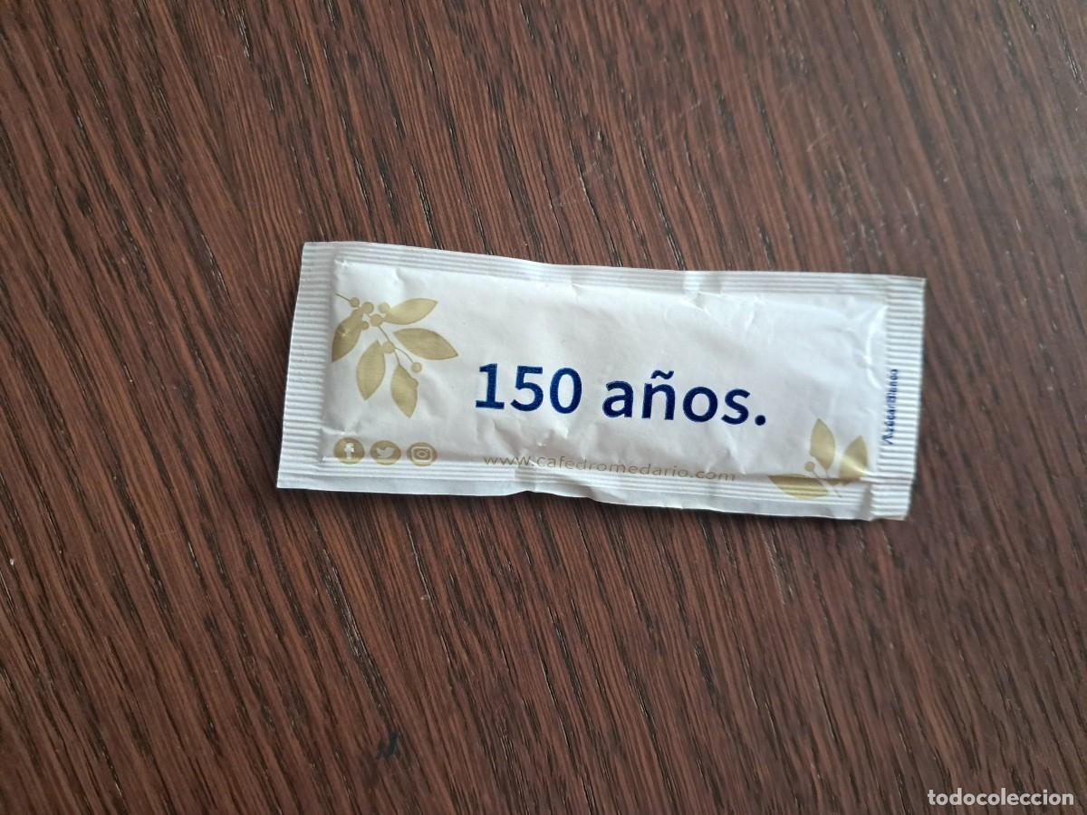 Sobres de az&uacute;car de colecci&oacute;n: sobre de az&uacute;car vac&iacute;o publicitario, caf&eacute; dromedario, 150 a&ntilde;os.