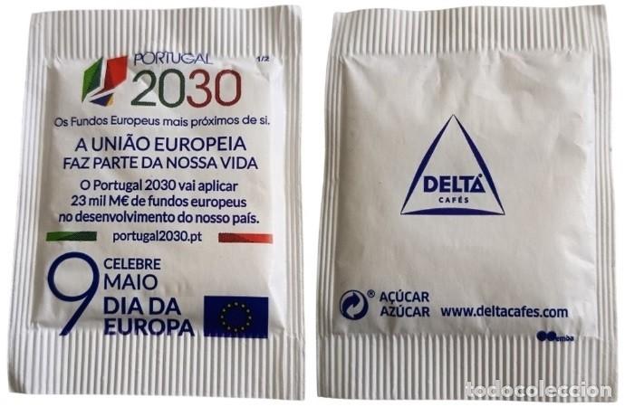 Sobres de az&uacute;car de colecci&oacute;n: Portugal Sachet Sucre Sugar Delta 9 mai Journ&eacute;e de l'Europe RP830