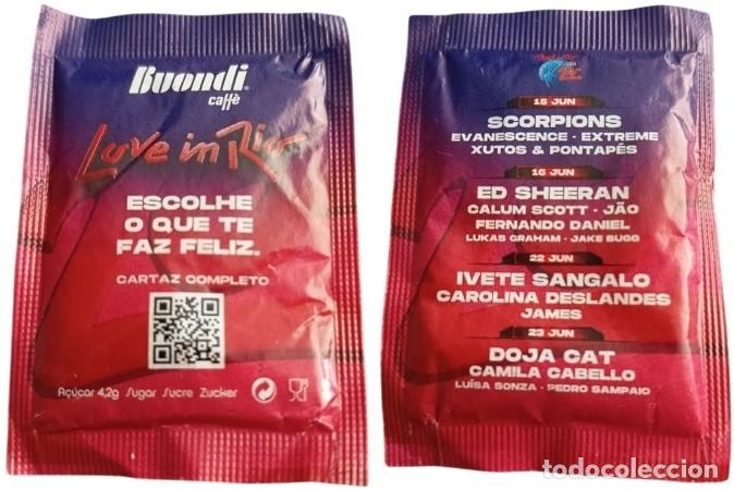 Sobres de az&uacute;car de colecci&oacute;n: Portugal Sachet Sucre Sugar Festival Love in Rio Scorpions Ed Sheeran RP831