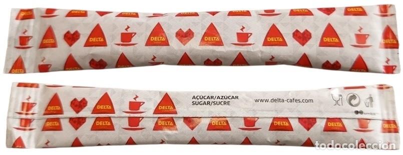 Sobres de az&uacute;car de colecci&oacute;n: France Sachet Sucre Sugar B&ucirc;chette Delta Coeur Tasse de Caf&eacute; RP835