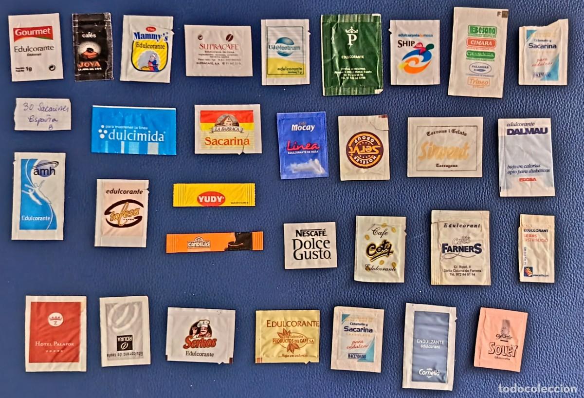Sobres de az&uacute;car de colecci&oacute;n: Sobres de azucar. 30 Sobre de sacarinas. Variadas.