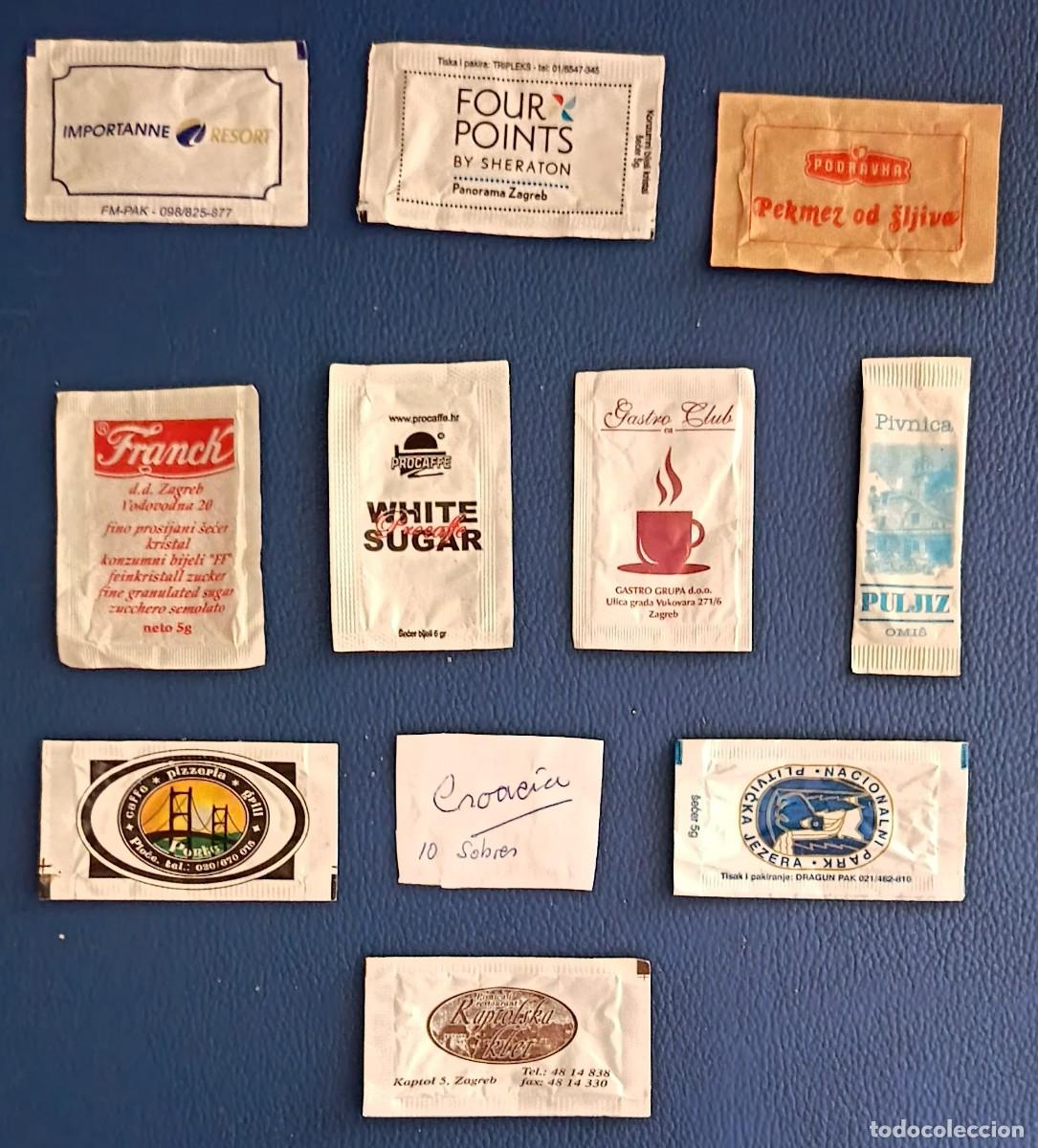 Sobres de az&uacute;car de colecci&oacute;n: Sobres de azucar. 10 Sobres de azucar. Croacia.