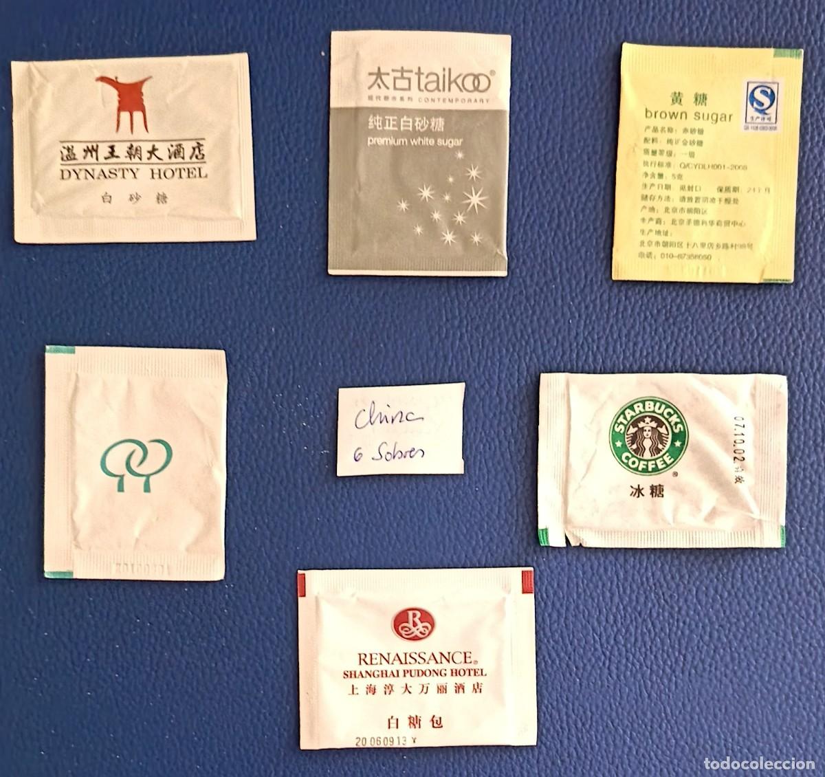 Sobres de az&uacute;car de colecci&oacute;n: Sobres de azucar. 6 Sobres de azucar. Xina.