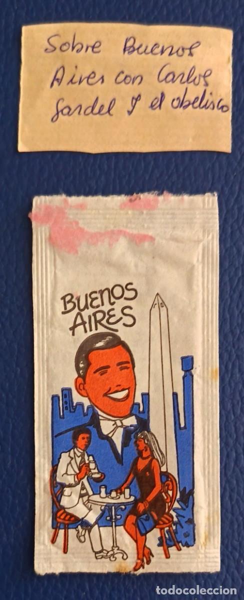 Sobres de az&uacute;car de colecci&oacute;n: Sobres de azucar. 1 Sobre de azucar. Buenos aires. Con Carlos Gardel y el obelisco.