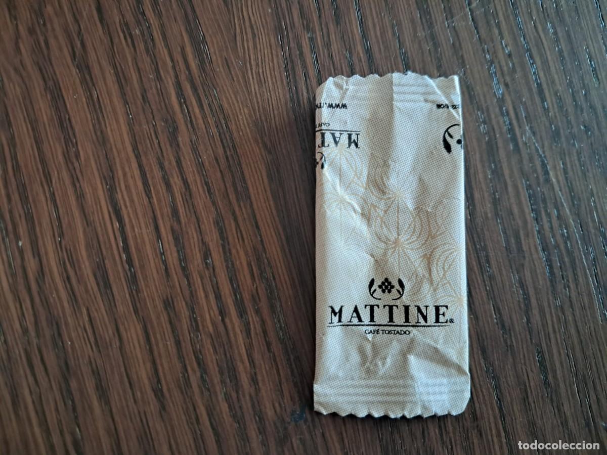 Sobres de az&uacute;car de colecci&oacute;n: sobre de az&uacute;car vac&iacute;o publicitario, Mattine.