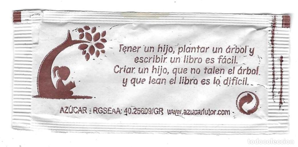 Sobres de az&uacute;car de colecci&oacute;n: Sobre de Az&uacute;car. Tener un hijo, plantar un arbol y escribir un libro. Caf&eacute;s D'Autors. ref. 25-1578
