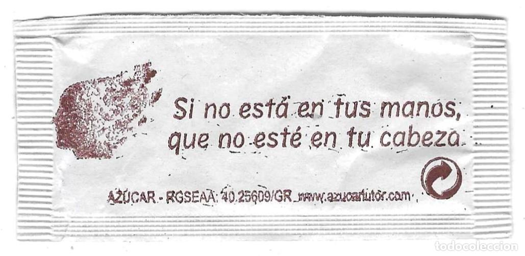 Sobres de az&uacute;car de colecci&oacute;n: Sobre de Az&uacute;car. Si no est&aacute; en tus manos. Caf&eacute;s D'Autors. ref. 25-1579