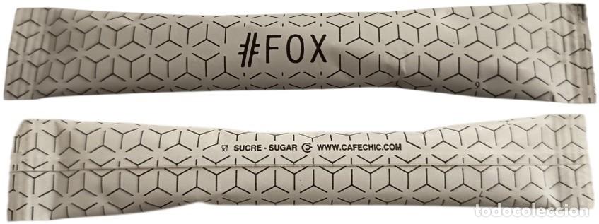 Sobres de az&uacute;car de colecci&oacute;n: Francia Sachet Sucre Sugar B&ucirc;chette Fox Caf&eacute; Chic Paris RP838